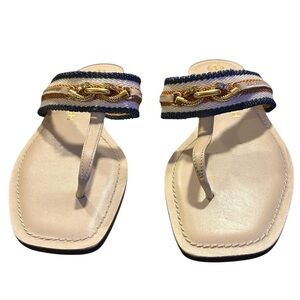 Tory Burch Women’s Jessa Beige Size 7 Thong Sandals, NWOT